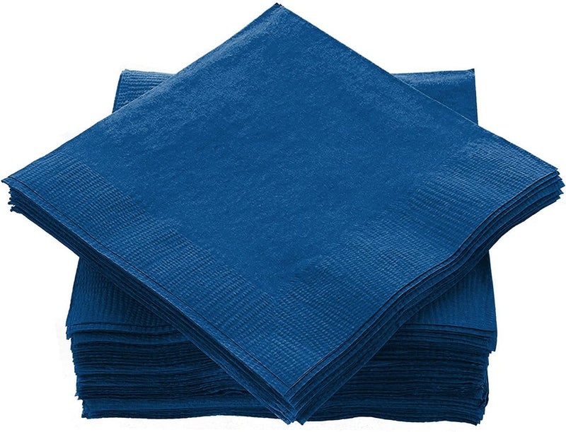 Amcrate Cocktail Napkins Disposable, Royal Blue Beverage Napkins Soft and Absorbent Paper Napkins for Dinner, Party, Wedding, Or Every Day Use, 7” x 7” 2 Ply Party Napkins, Pack of 40 - By - Image 1